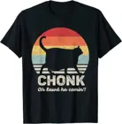 Винтажная Ретро Закат Смешные толстые кошки мемы Chonk Cat Футболка
