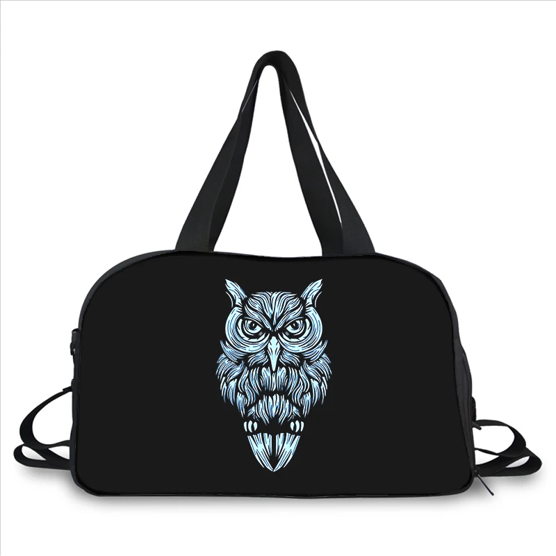 animal owls 3D printing fashion trend portable large capacity multi function messenger bag travel bag