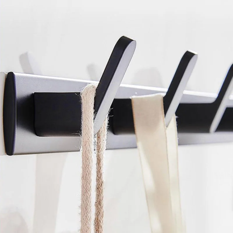 Крючок для одежды алюминиевый черный белый золотой с 5 крючками | Строительство и