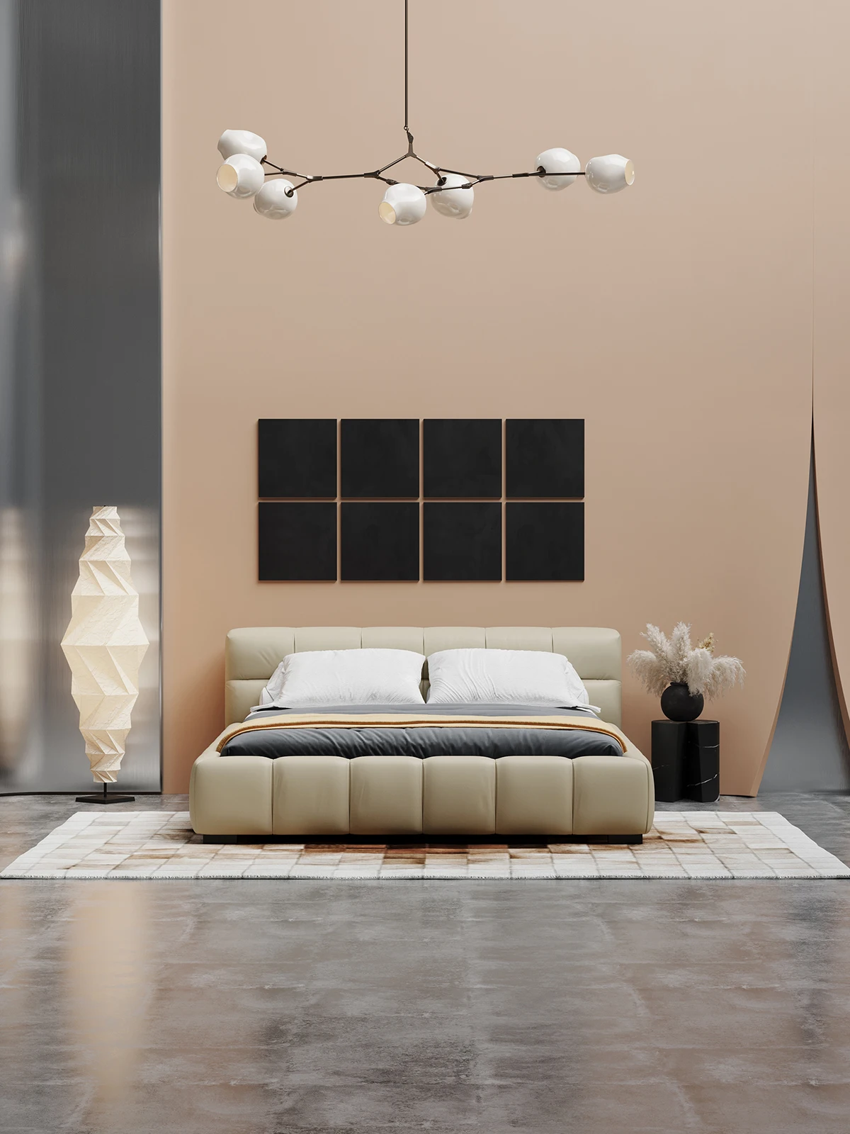 Современный дизайн мебель для главной комнаты спальни деревянная основа кожаная