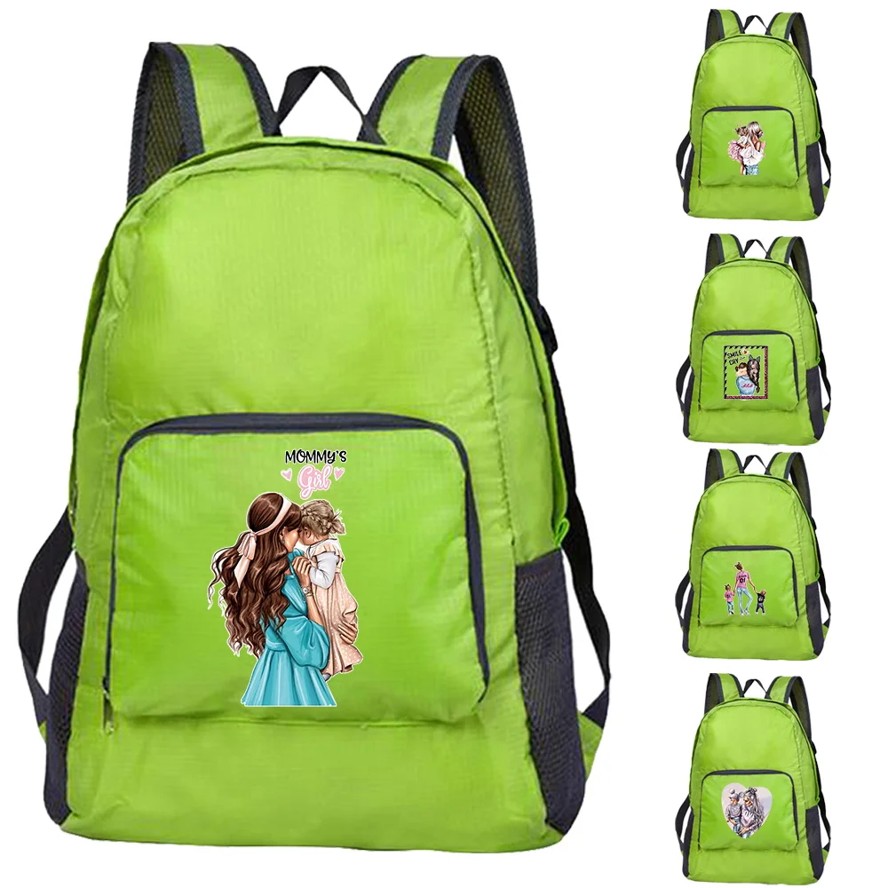 

Travel Hiking Foldable Lightweight Portable Backpack Mom Print Folding Bag Ultralight Outdoor Pack for Women Men Camping Daypack