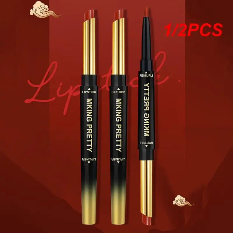 

1/2PCS Matte Lipstick Moisturizing Lip Care Matte Texture Lipstick Pen High Color Rendering Exquisite Waterproof Lipstick Pen