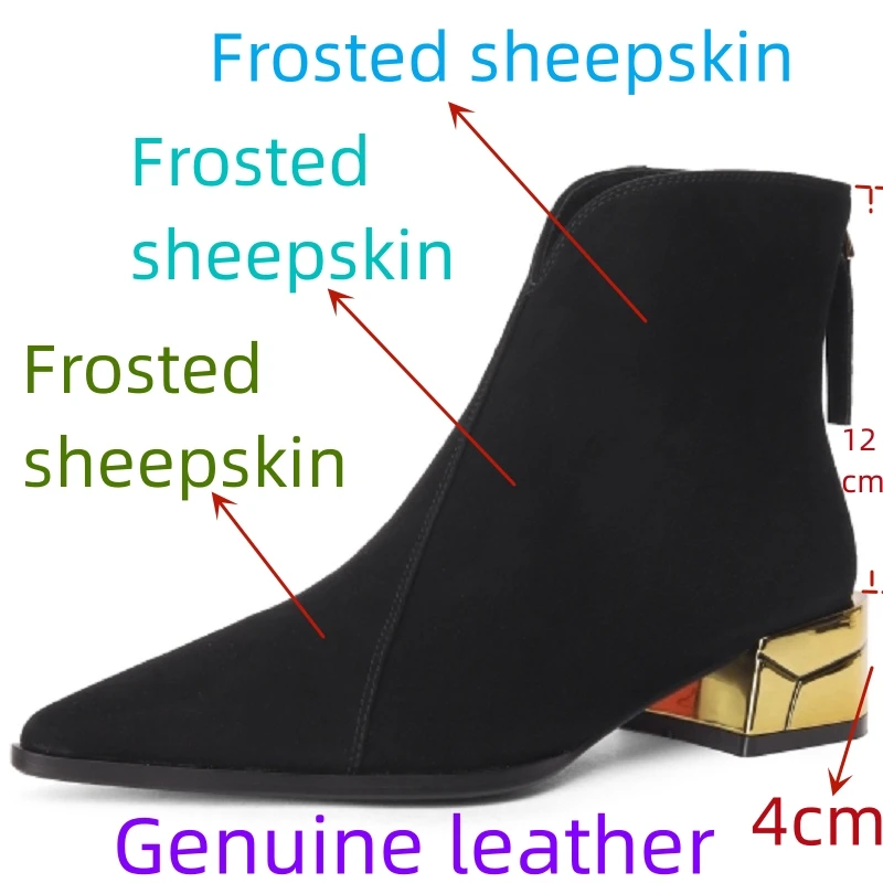 [EUNICE yun】новые женские короткие ботинки на высоком каблуке со странным