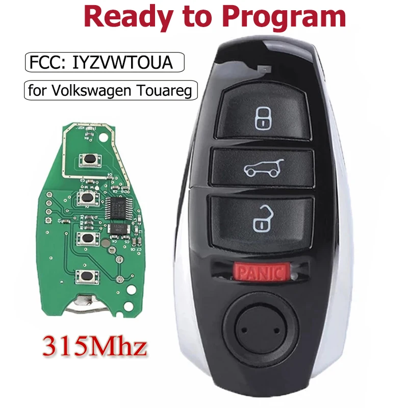 

KEYECU Smart Remote Key 315MHZ fob For Volkswagen Touareg 2011-2016 with PCF7945A Chip with emergency key 7P6 959 754 IYZVWTOUA