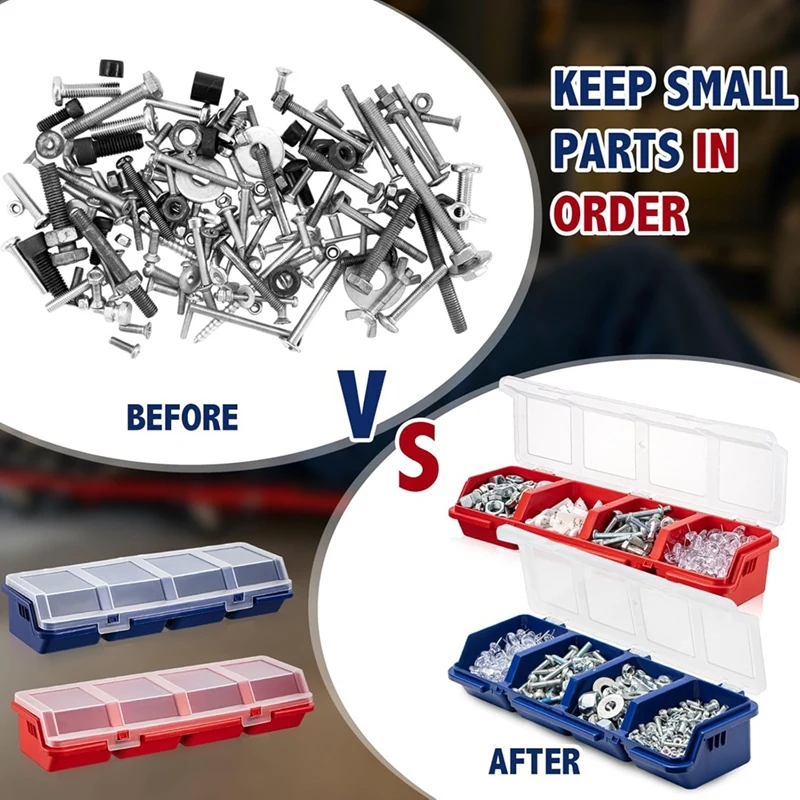 BEAU-6 упаковок винтовой органайзер коробка с крышками 4 отделения разделитель