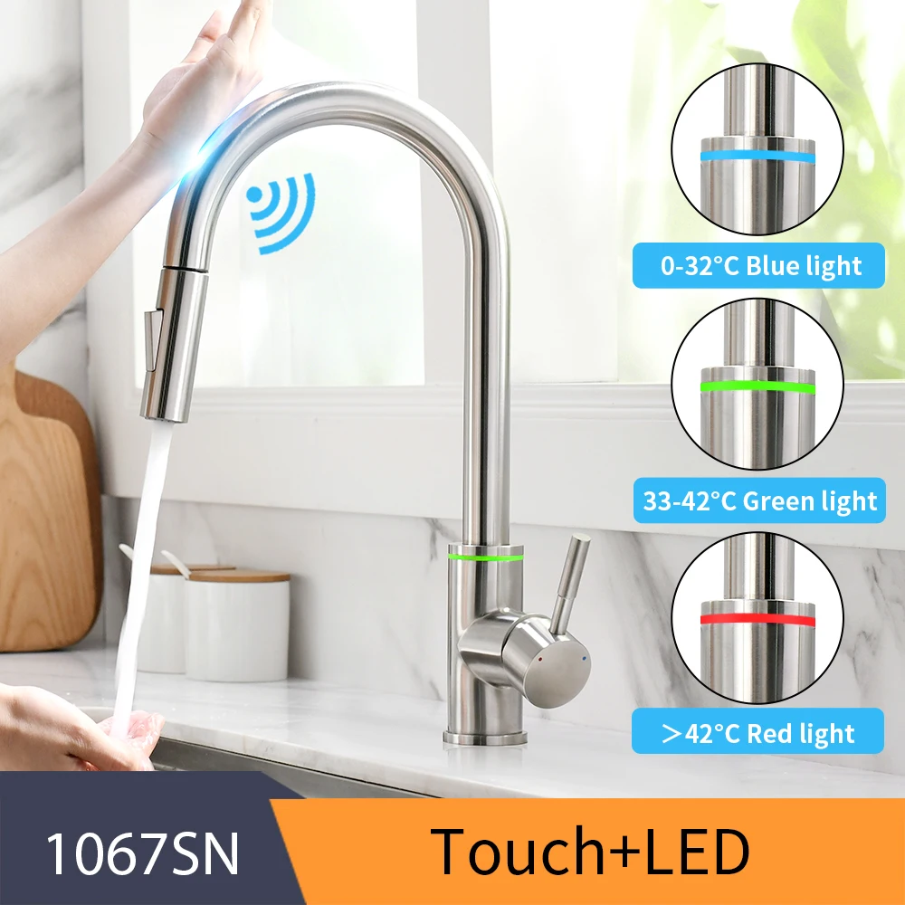 

WANFAN Черный сенсорный смеситель для кухни KH-1067