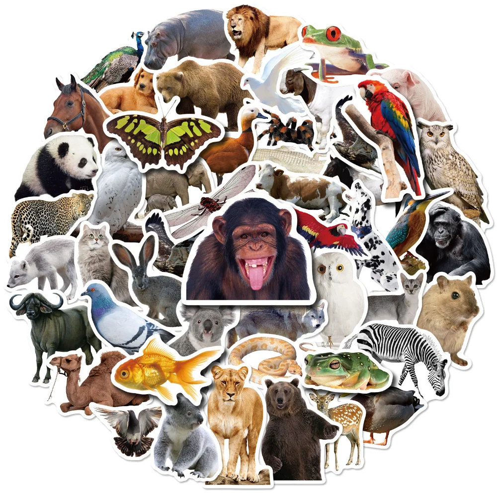 

10/30/50PCS Cartoon Zoo Wild Animals Stickers Kawaii Panda Beer DIY Kids Toys Phone Skateboard Laptop Decals Graffiti Sticker