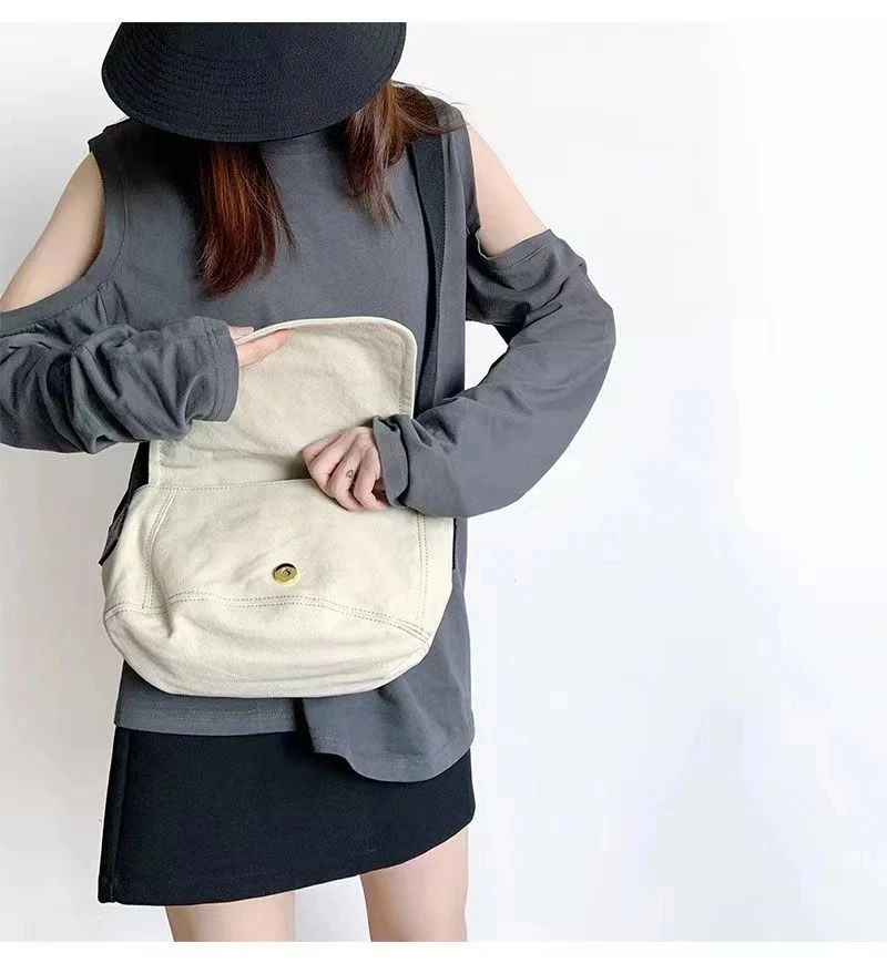 

Canvas Crossbody Bags Female Shoulder Bags Waterproof Handbags Korean Satchel Bucket Bag Large Capacity Women Casual Tote Purses