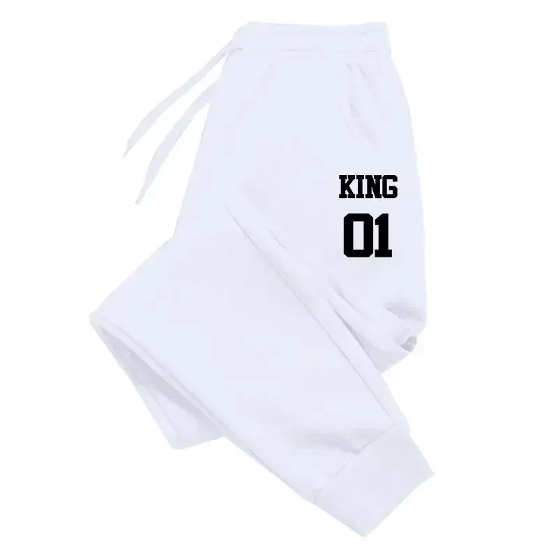 King 01 Print Pants for Men Elastic Running Soft Sports Gym Casual Fitness Long Outdoors HIP HOP