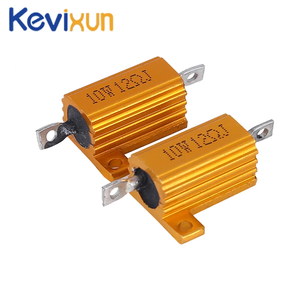 1PC 10W RX24 Aluminum Power Metal Shell Case Wirewound Resistor 0.1 ~ 30K 0.5 1 2 3 5 6 8 10 20 100 150 200 300 500 1K 10K ohm