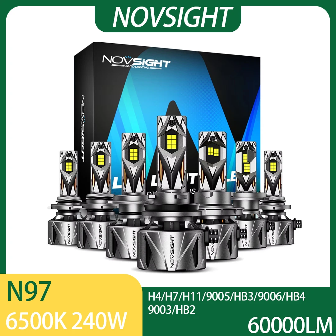 Фото Светодиодные фары Novsight H4/7/11 LED-Scheinwerfer CANBUS высокой мощности 240W 9005/HB3 9006/HB4 9003/HB2 LED-Autolichter 6500K №1