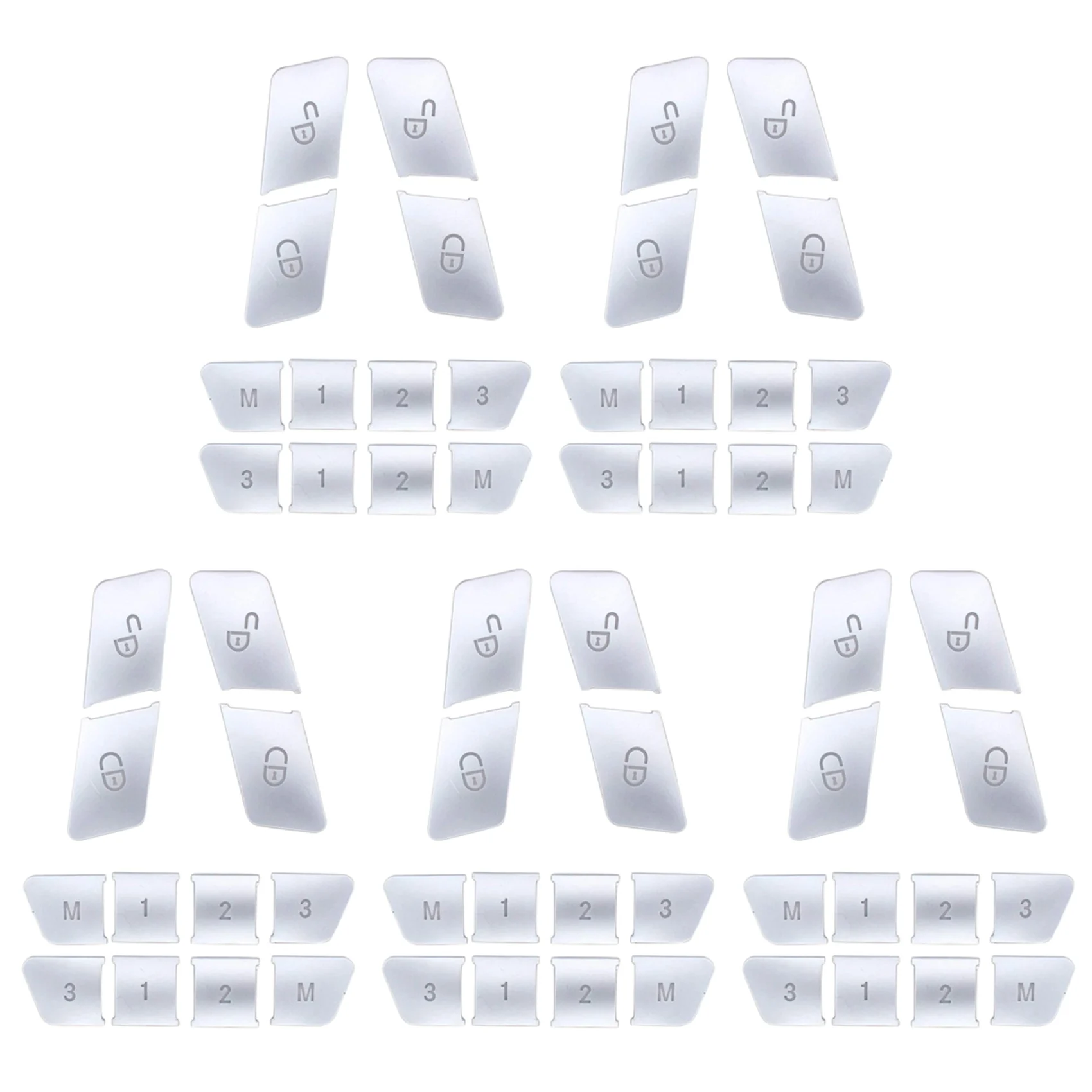 

60Pcs Car Door Seat Memory Lock Buttons Covers Stickers for Mercedes Benz CLA/GLA/GLK/GLE/CLS/GL/ML/A/B/E