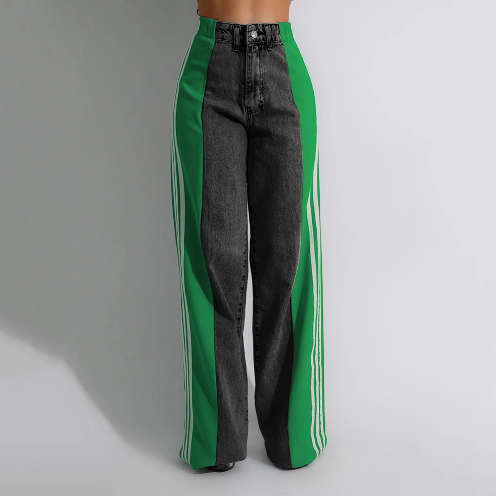 Новые летние уличные джинсовые брюки модные эластичные с высокой талией в три