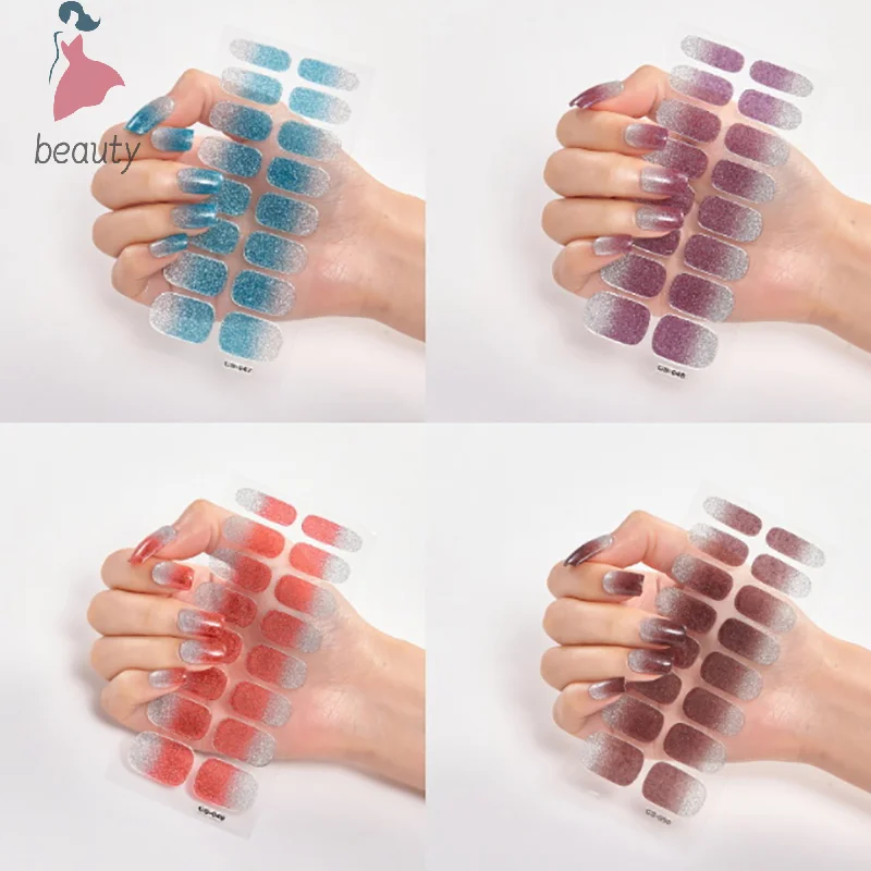 Полузатвердевающие наклейки для ногтей твердые гелевые обертки клейкие ленты с