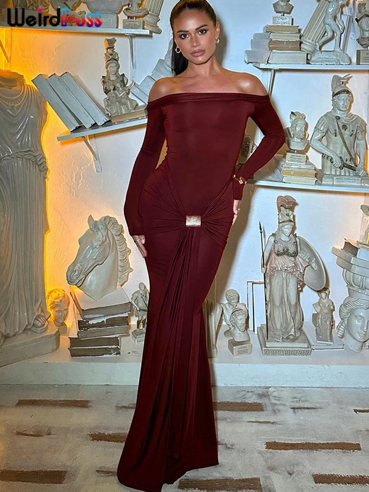 Вечернее платье Weird Puss с рюшами и металлической пряжкой