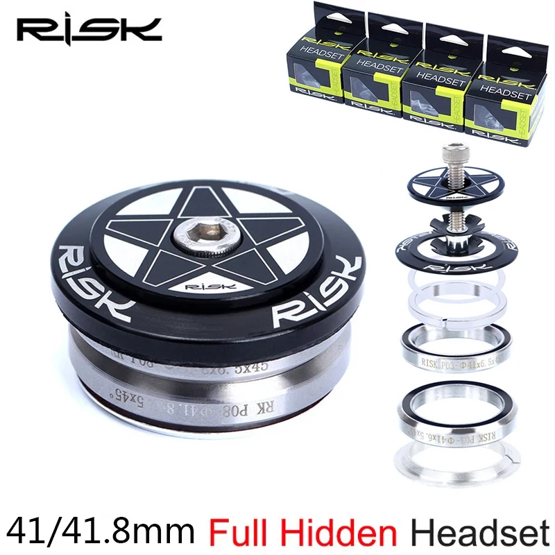 

RISK Bike Built in Hide Bicycle Headset Road Bike Headset For 41mm/41.8mm/42mm Straight Head Tube With 28.6mm Straight Pipe Fork