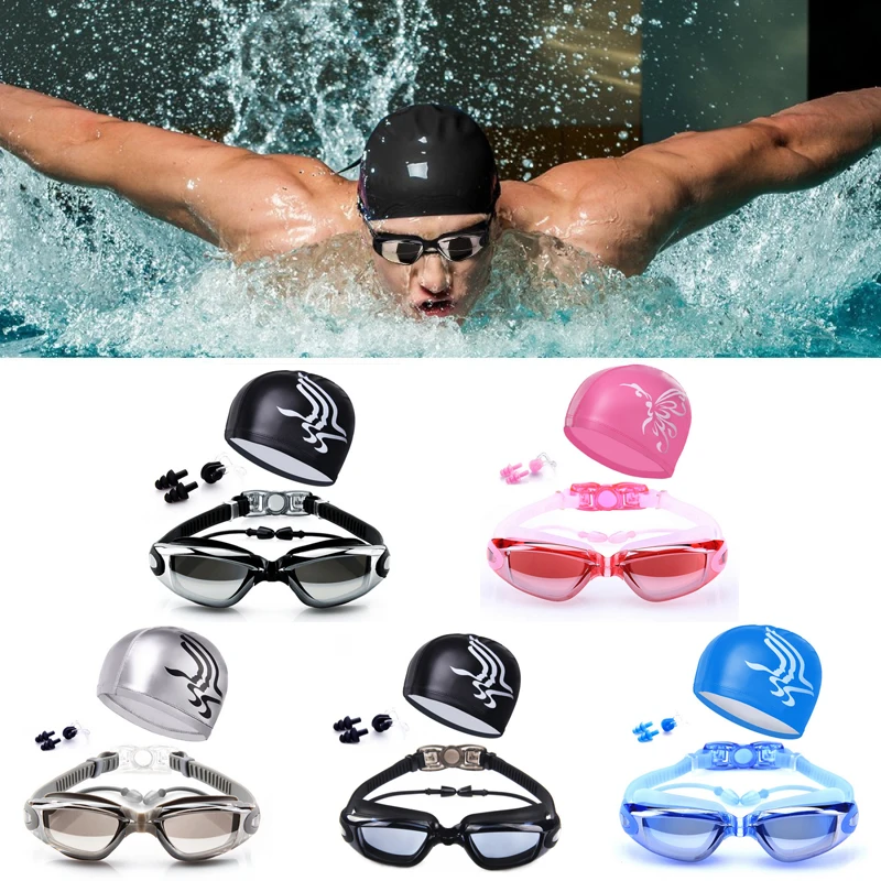 

Professional Swimming goggles HD Anti-Fog 100% UV adjustable glasses belt swim goggle adult Waterproof prescription glasse