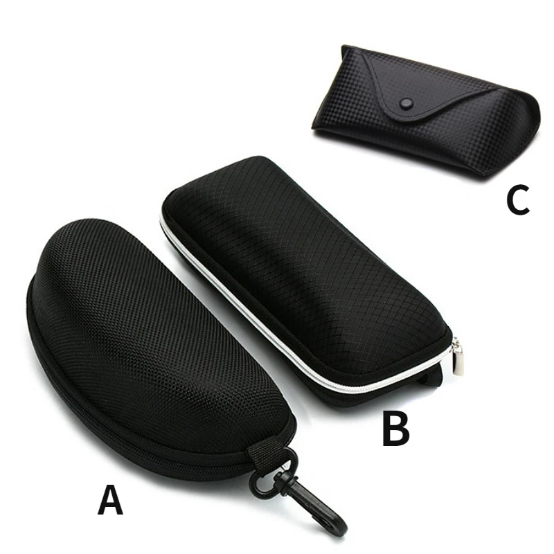

1Pc Black Eyewear Cases Sunglasses Case For Women Glasses Box With Lanyard Zipper Glasses Case Hard For Men Glasses Cloth Bag