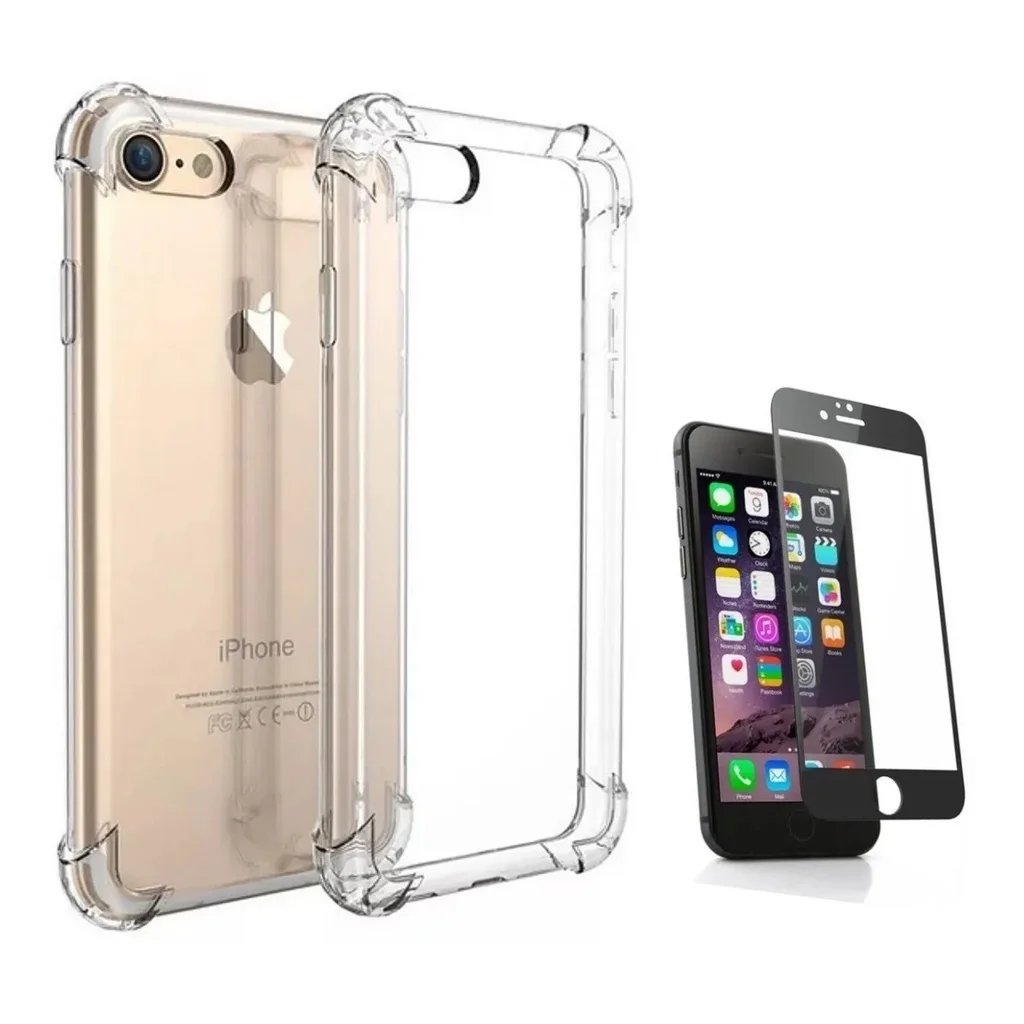 

Kit Capa Capinha Anti Shock iPhone 6G/6S + Pelicula Vidro 9D