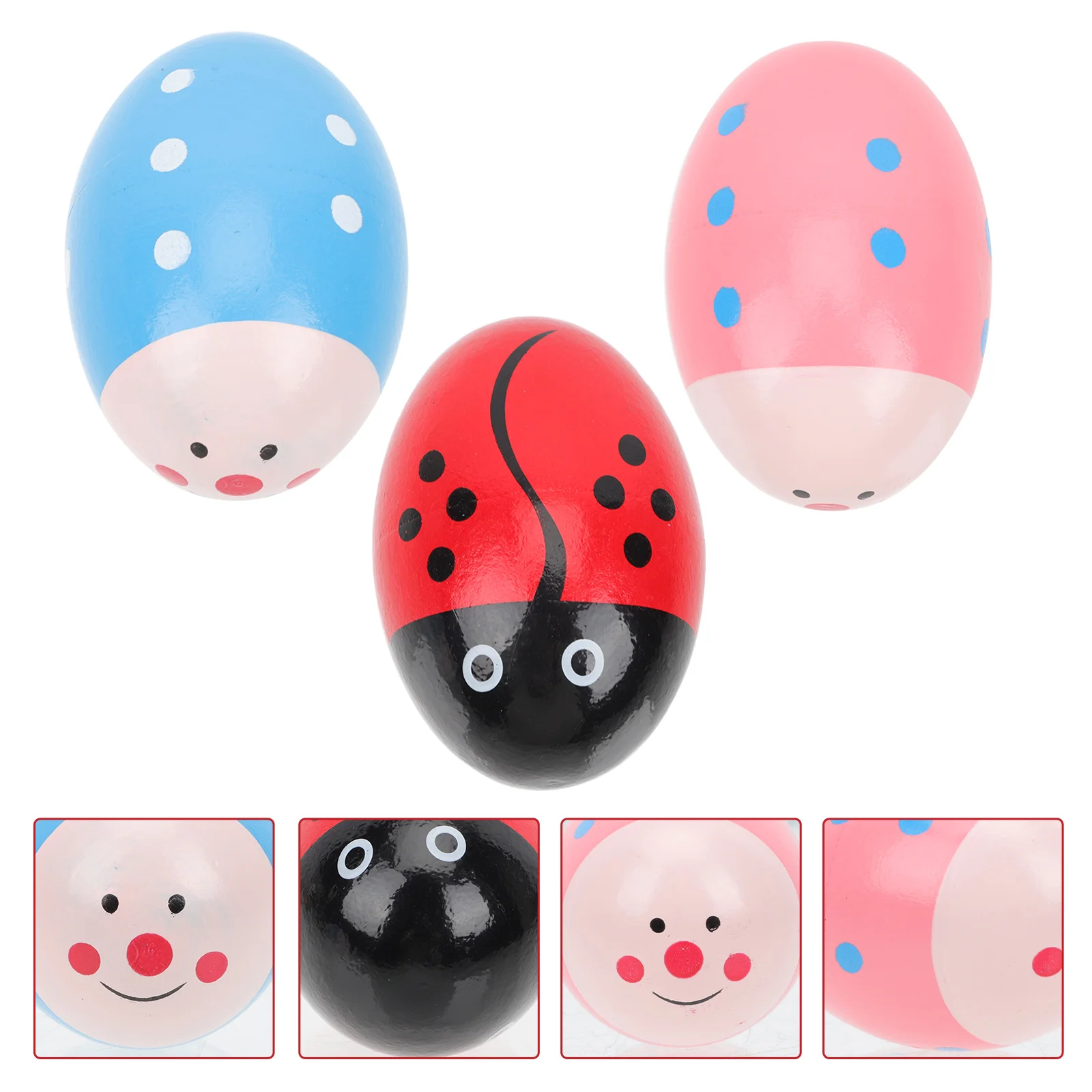 

3PCS Cartoon Maracas Musical Eggs Percussion Instruments Kids Instrument Grasping Toys