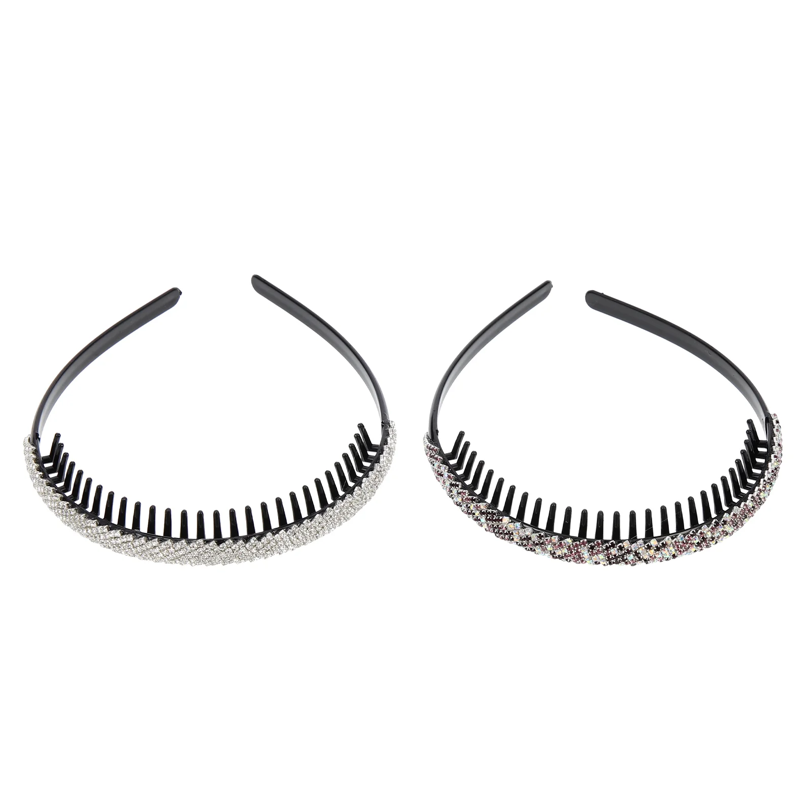 

2pcs Creative Rhinestone Toothed Design Headpiece Delicate Rhinestone Headdress