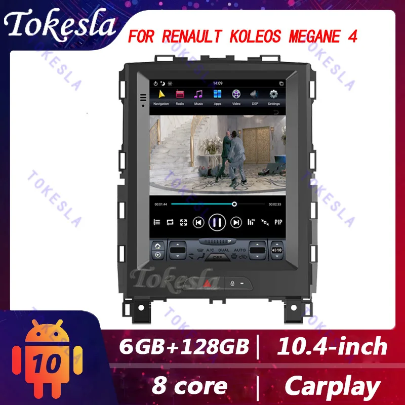 Tokesla For Renault Koleos Megane 4 Android Car Radio Multimedia Dvd Players Tesla Touch Screen Stereo Receiver 2 Din Carplay 4G