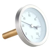 water proof 0 120degree aluminum hot water pipe thermometer pipe hot water heating 63mm dial temp gauge