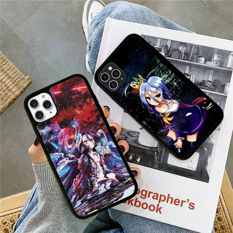 

FHNBLJ No Game NO life Phone Case Silicone PC+TPU Case for iPhone 11 12 13 Pro Max 8 7 6 Plus X SE XR Hard Fundas