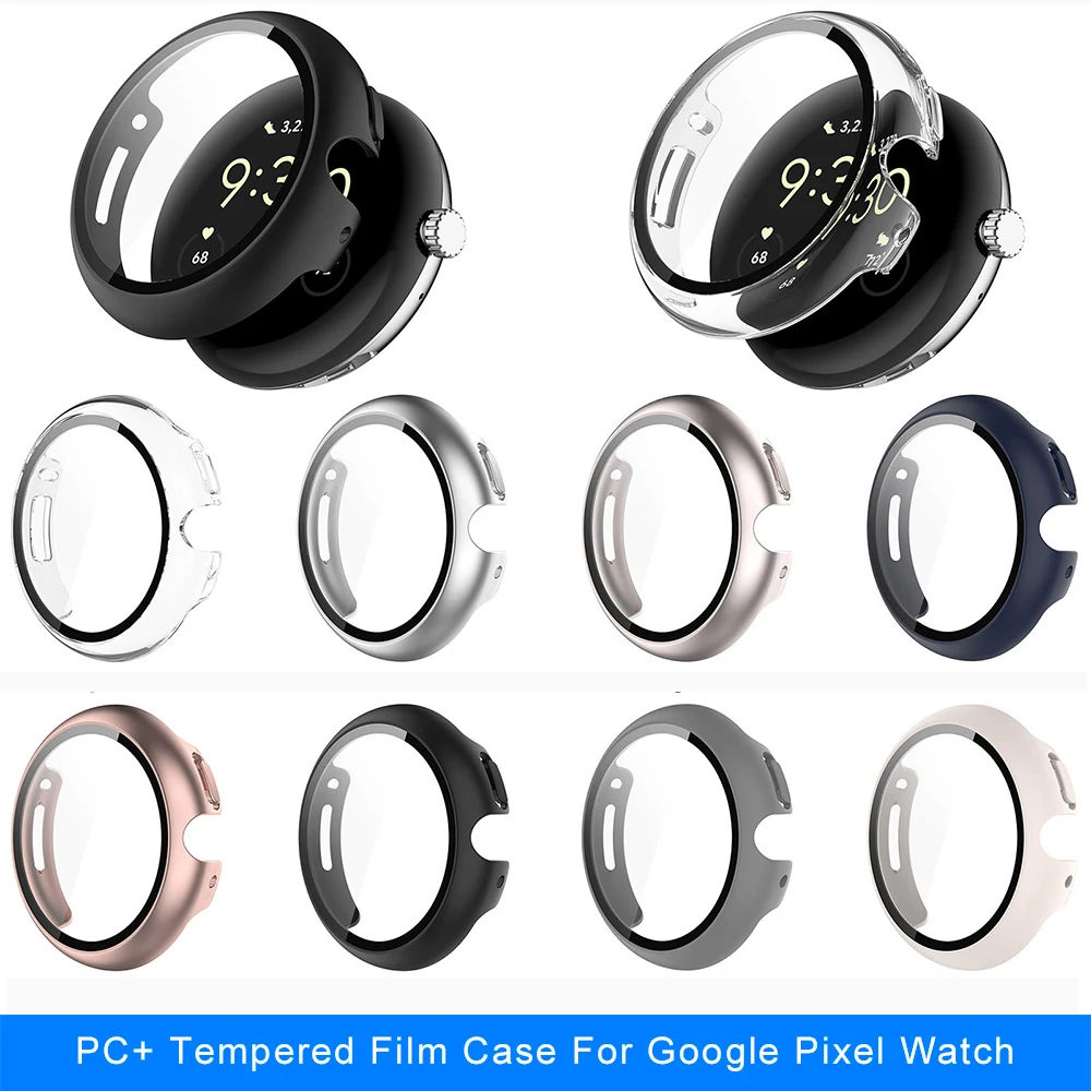 

2 в 1 Жесткая рамка + закаленное стекло Защита экрана чехол для Google Pixel Watch 2022 полная защита противоударные чехлы