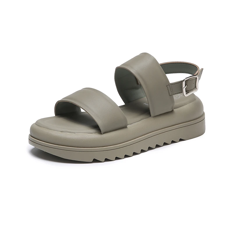 Сандалии женские с открытым носком босоножки пряжкой в римском стиле элегантные