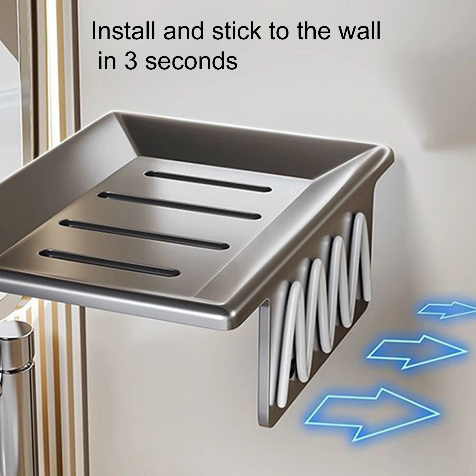 Полка без сверления алюминиевая полка для ванной комнаты сушилка мыла посуды