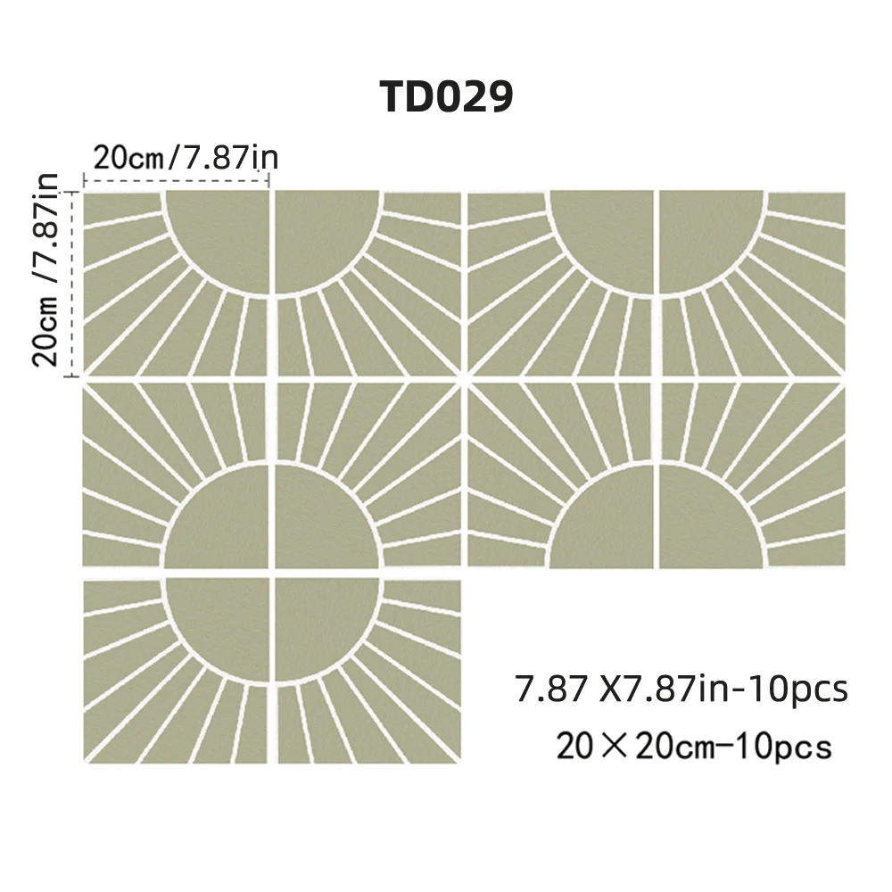 

Настенные наклейки для плитки Funlife, изумрудный, 10 штук