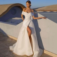 eightree sexy wedding dresses off shoulder high split bride dress 2022 a line sweep train wedding evening prom gowns plus size