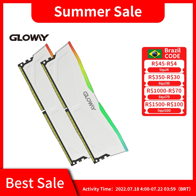 Оперативная память Gloway DDR4 RGB ОЗУ ddr4 3200 МГц 3600 серия бездны белая 16 Гб для