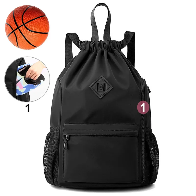 

Women's Sports Backpack Shoe Pocket Fitness Products Drawstring Basketball Packing Accessories For Travel Bolsas Men's Gym Bags