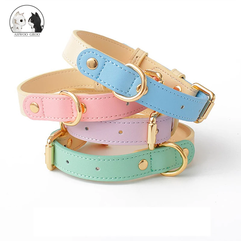 

Кожаный ошейник для собак, персонализированный аксессуар «сделай сам» с гравировкой, с именной табличкой, для маленьких и средних питомцев