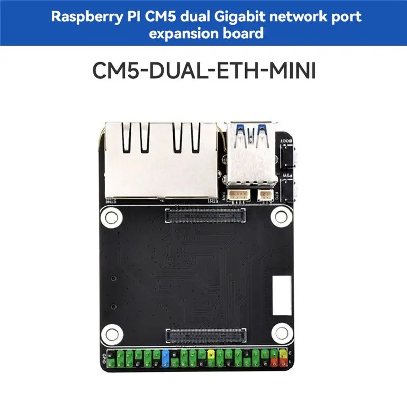 Фото Мини-плата расширения CM5 с двумя гигабитными сетевыми портами и 40 GPIO для Raspberry Pi Compute Module 5-A12I №5