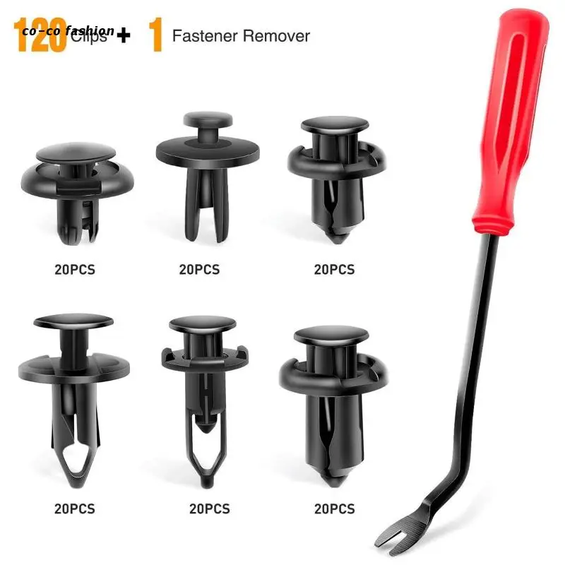 

517B Car Fender-Clips Push Fastener Door Panel Liner Rivet-Retainer Bumpers 120 Pack