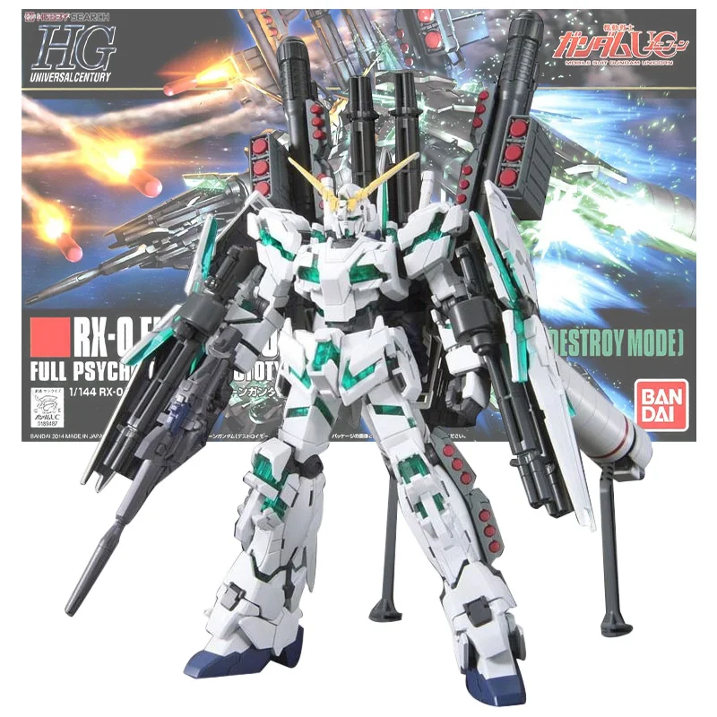 

Bandai Original HGUC 1/144 RX-0 FULL ARMOR UNICORN GUNDAM DESTROY MODE Anime Action Figure Assembly Model Kit Robot Toy Gift