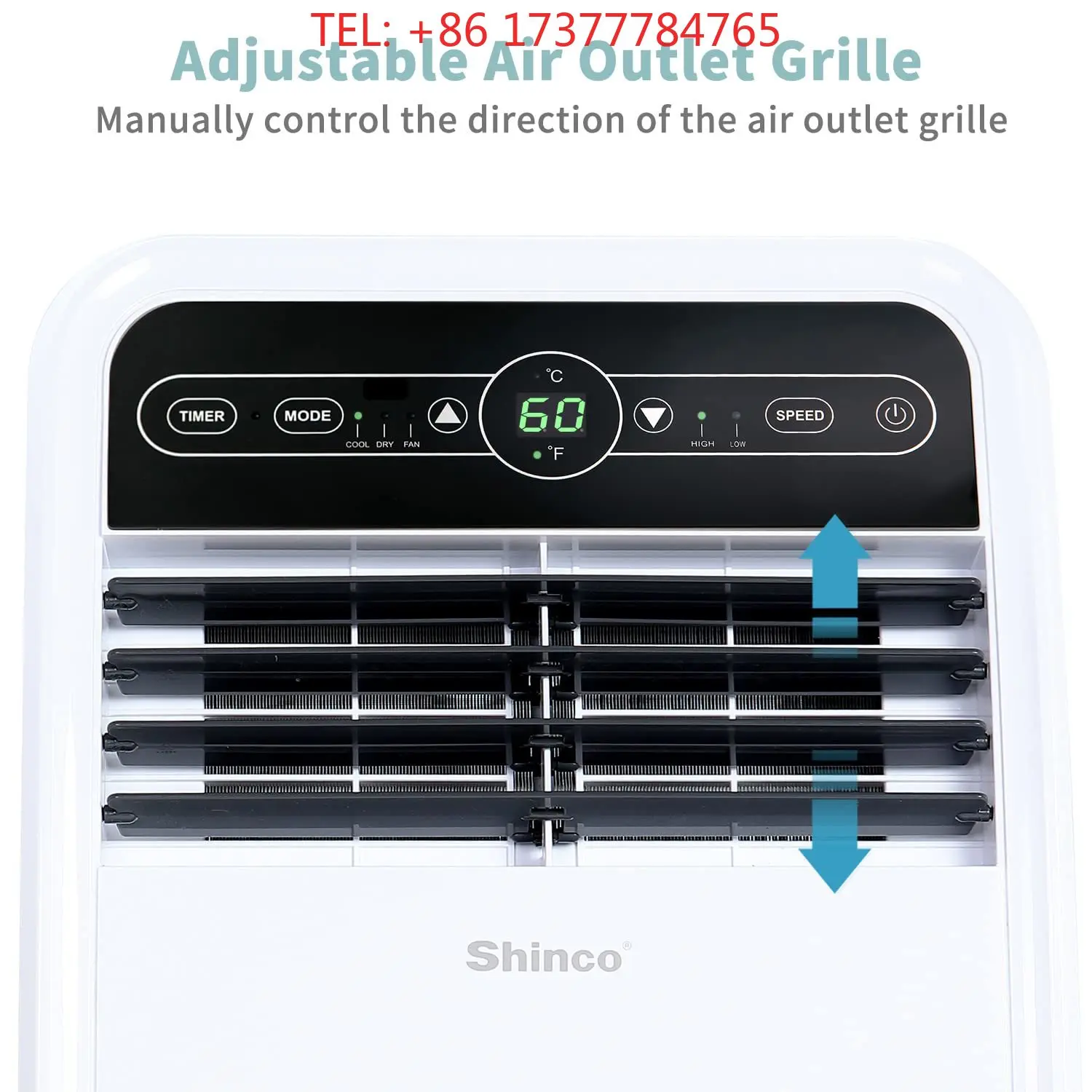 Фото Портативный кондиционер Shinco мощностью 8 000 BTU, с функциями охлаждения, осушения и вентиляции, для помещений площадью до 350 кв. футов. №4