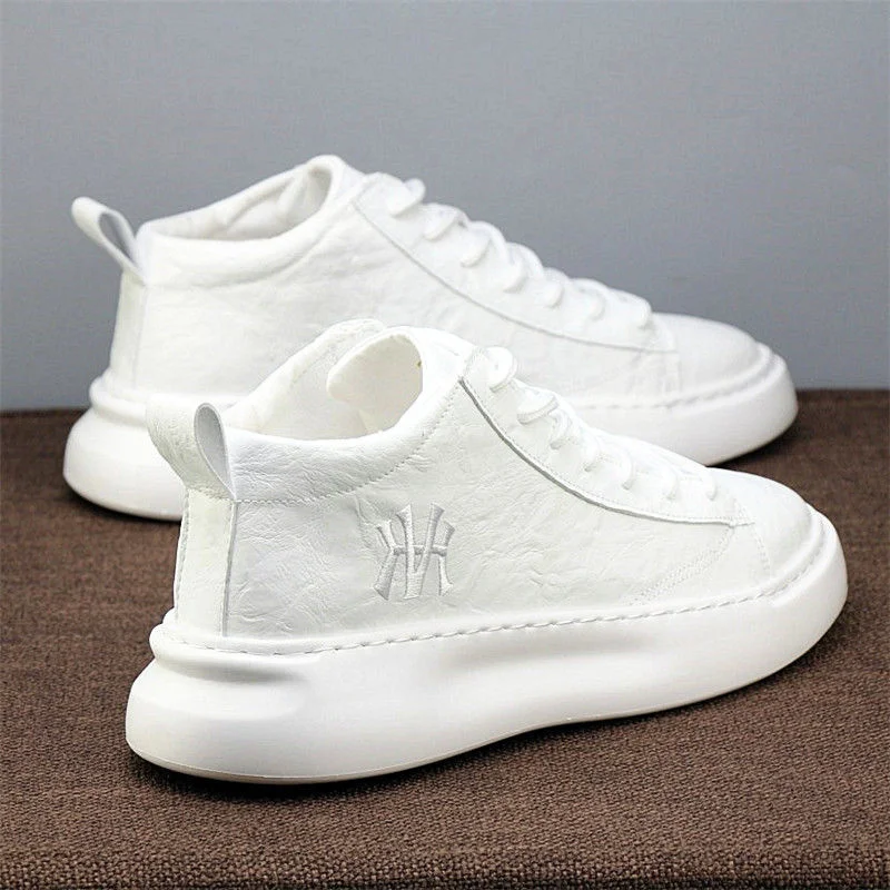 

Shoes for Men Casual Sports Shoes Spring Autumn White Shoes Male Sneakers Trend Genuine Leather Heightening Flat Running Shoes