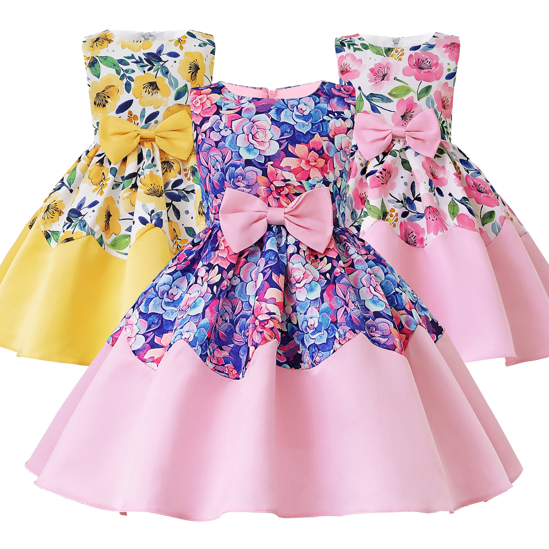 2-10 Years Girl Kid's Dress Floral Princess Party Dresses Wedding Flower Girl Dress Children Birthday Pageant Ball Gown Tutu