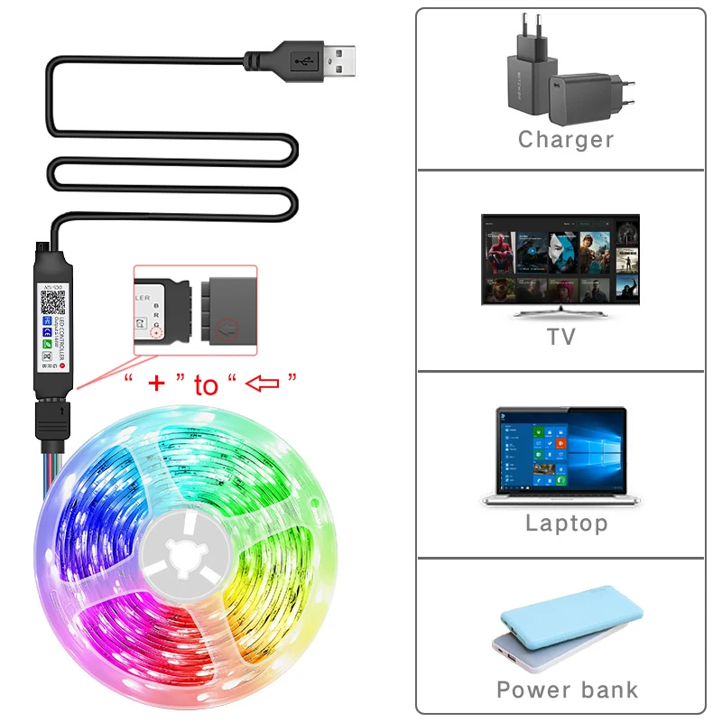 Светодиодная лента RGB 5050 с поддержкой Wi-Fi и подсветкой |