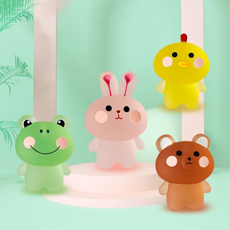 

Super Cute Cartoon Key Chain for Women Lovely Blush Animal Keychain Resin Rabbit Frog Chick Bear Keyring Couple Gift