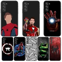 marvel cartoon spider iron man phone cover hull for samsung galaxy s6 s7 s8 s9 s10e s20 s21 s5 s30 plus s20 fe 5g lite ultra edg
