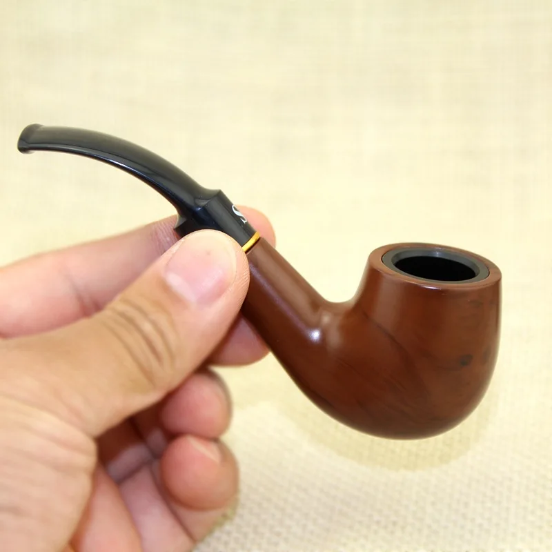 

Resin Ebony Wood Tobacco Pipe Retro Bakelite Bending Filter Pipe Potable Handheld Smoking Pipe Cigarette Accessories Men's Gifts