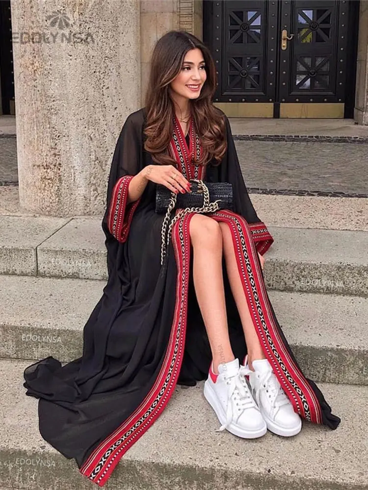 2023 сексуальное прозрачное длинное кимоно с вышивкой кардиган белая Шифоновая