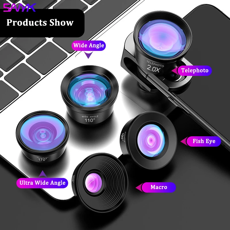 SANYK HD 7-In-1 Phone Lens Set Wide Angle Lens Fisheye Macro Lens CPL Filter Starlight Filter For All Smartphone