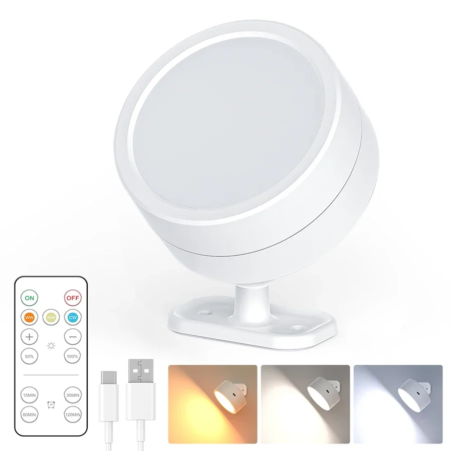 

Перезаряжаемый Настенный Светильник С Пультом Дистанционного Управления 360 ° Вращающийся Беспроводной Датчик Освещенности ...