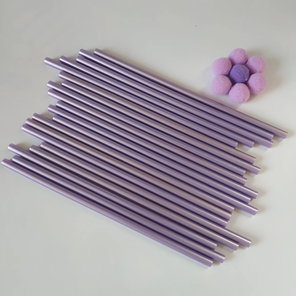 20PCS 7x200mm Metal purple Hot melt glue stick, Pearlescent Color Hot melt adhesive strip, Can make wax seal